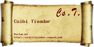 Csibi Tivadar névjegykártya